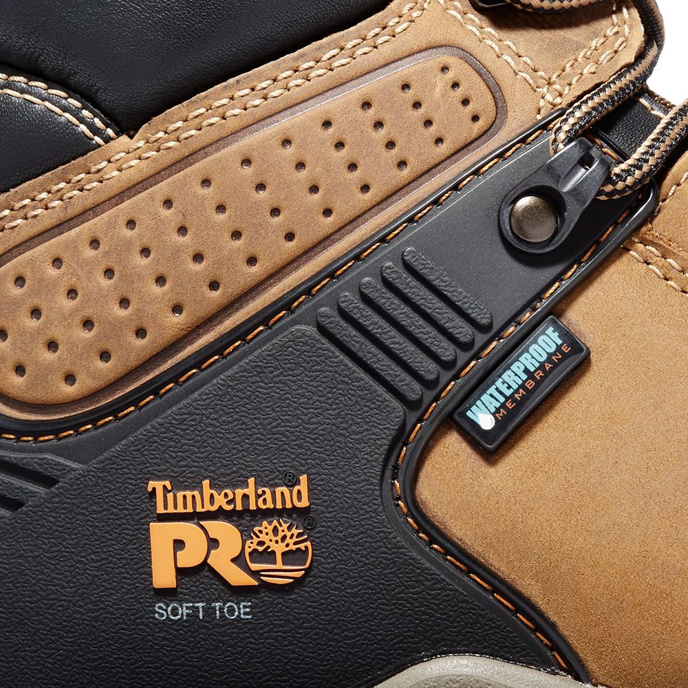 Timberland Μποτακια Εργασίας Ανδρικα Καφε/Μαυρα - Pro® Hypercharge 6\" Soft Toe - Greece 4673509-SJ